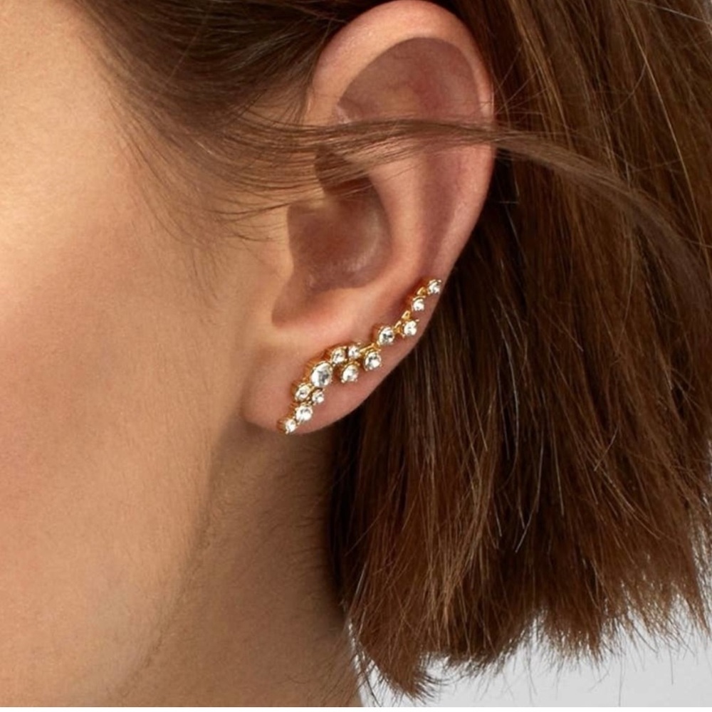 Baublebar - Clear Stone Ear Crawler Earrings, NWT